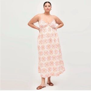 NWOT  Hill House Maxi “The Sydney” Nap Dress in Orange Mosaic